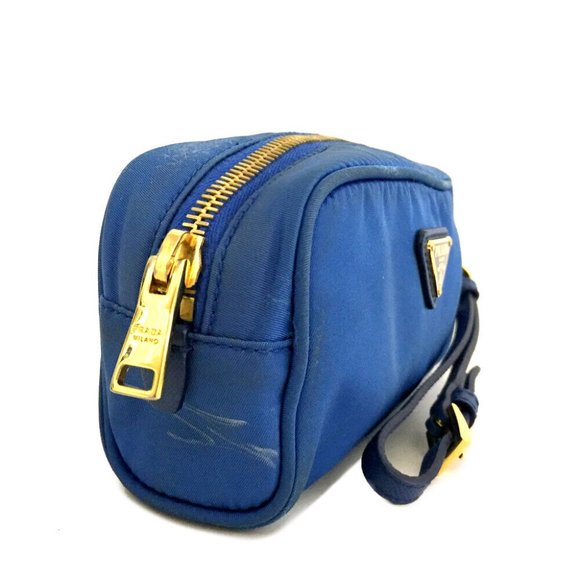 PRADA Logo Plate Nylon Cosmetic Pouch Bag /5P0357 - Picture 3 of 8